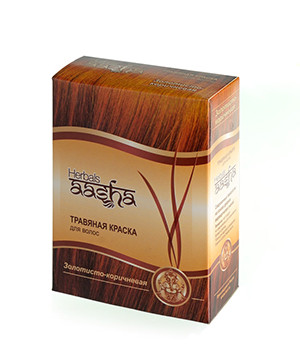Травяная краска для волос Золотисто-коричневая Aasha Herbals