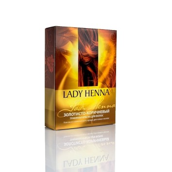 Травяная краска для волос Золотисто-коричневая Lady Henna