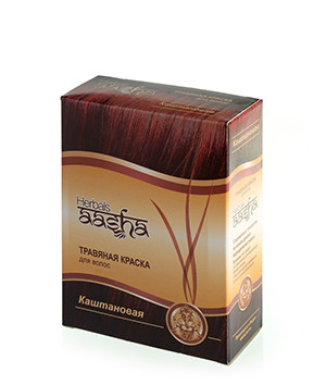 Травяная краска для волос Каштановая Aasha Herbals
